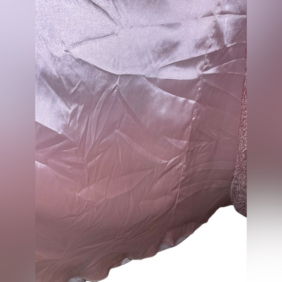 Mac Duggal Strapless Pink Gold Brocade Gown with Front Slit | Size 2 | Rare - Picture 9 of 9